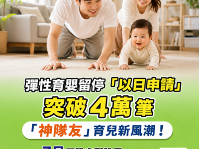 父親節前夕報佳音！彈性育嬰留停「以日申請」突破4萬筆 「神隊友」育兒新風潮！7月男性申辦比重連續三個月超越女性